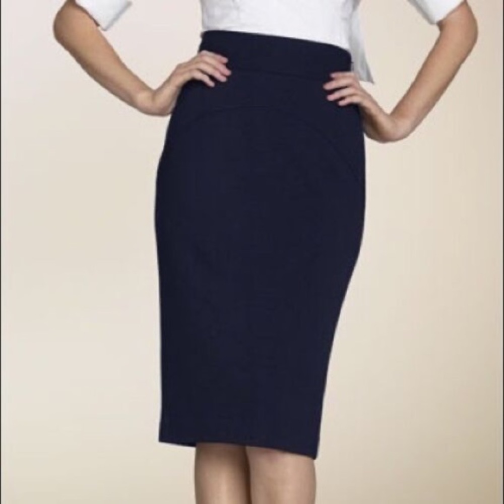 Diane Von Furstenberg Marta Black Pencil Knee Length Skirt-  size 8